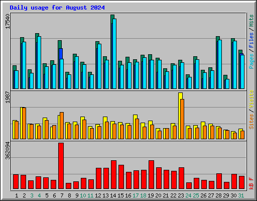 Daily usage for August 2024