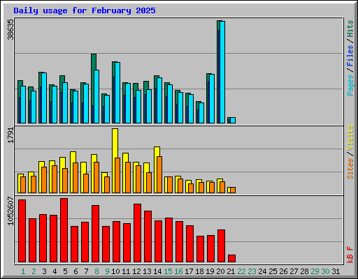 Daily usage for February 2025