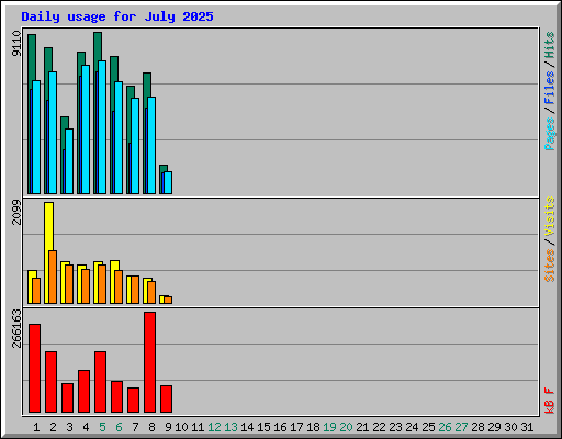 Daily usage for July 2025