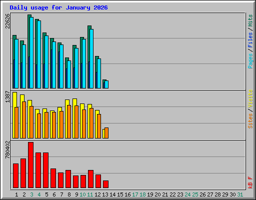Daily usage for January 2026