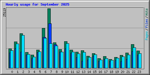 Hourly usage for September 2025